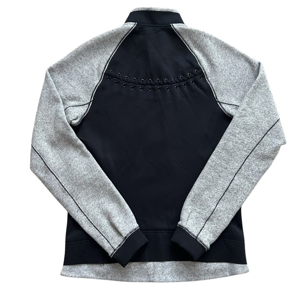 Lululemon Womens Jacket Size 4 Black Gray Var-City Bomber Baseball Stitching - Picture 4 of 10
